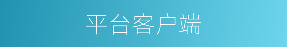 平台客户端的同义词