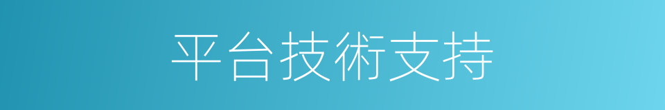 平台技術支持的同義詞