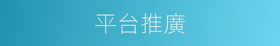 平台推廣的同義詞