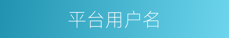 平台用户名的同义词