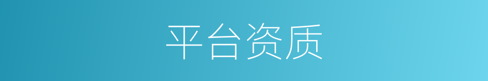 平台资质的同义词