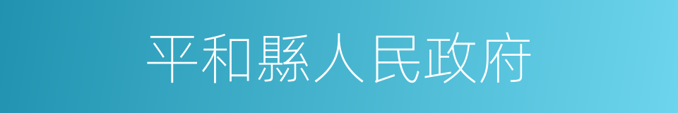 平和縣人民政府的同義詞