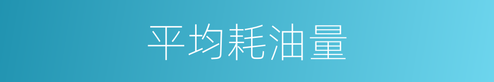 平均耗油量的同义词