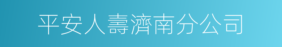 平安人壽濟南分公司的同義詞