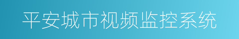 平安城市视频监控系统的同义词