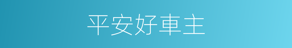 平安好車主的同義詞