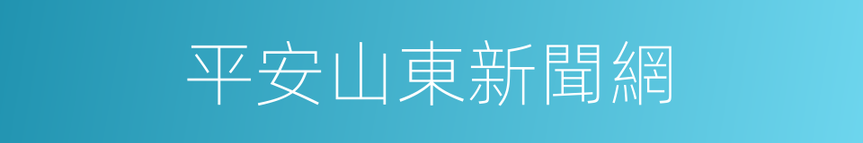 平安山東新聞網的同義詞