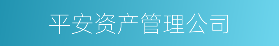 平安资产管理公司的同义词