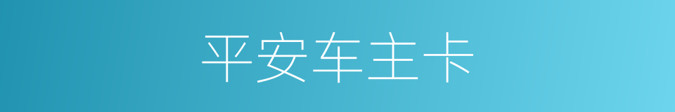 平安车主卡的同义词
