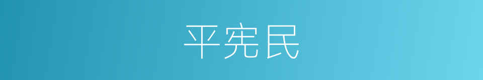 平宪民的同义词