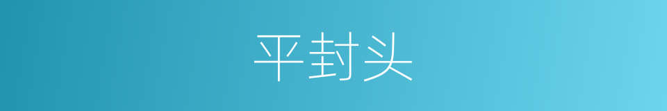平封头的同义词