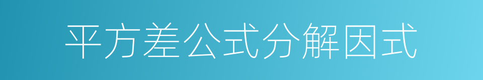 平方差公式分解因式的同义词