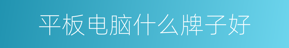 平板电脑什么牌子好的同义词
