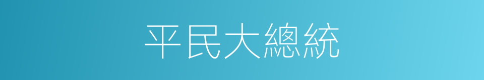 平民大總統的同義詞