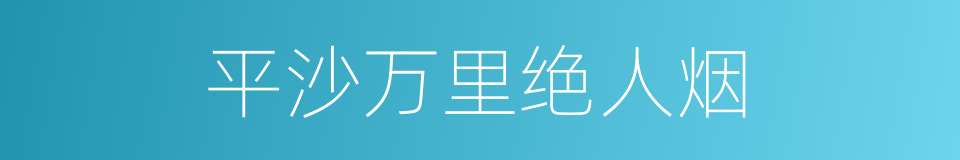 平沙万里绝人烟的同义词