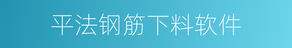 平法钢筋下料软件的同义词