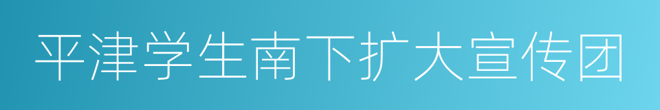 平津学生南下扩大宣传团的同义词