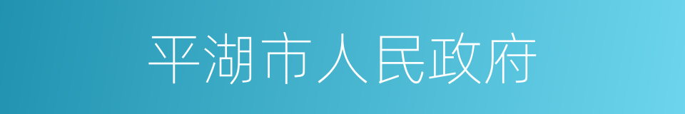 平湖市人民政府的同义词