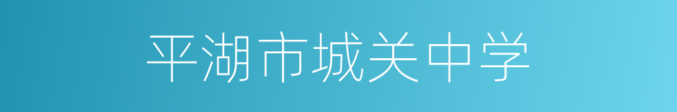 平湖市城关中学的同义词