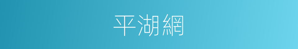 平湖網的同義詞