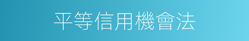 平等信用機會法的同義詞