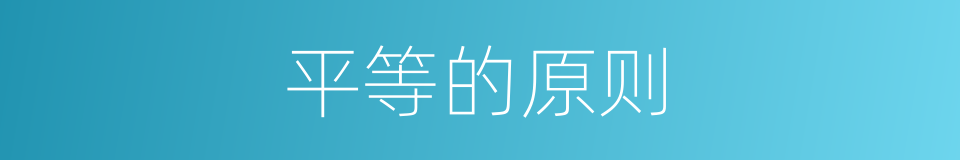 平等的原则的同义词