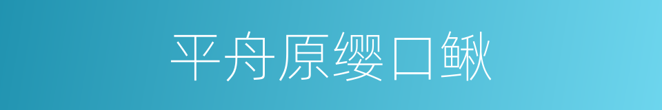平舟原缨口鳅的同义词