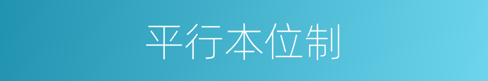 平行本位制的同义词