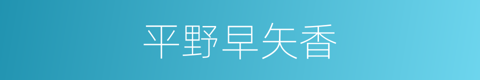 平野早矢香的同义词