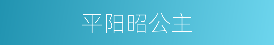 平阳昭公主的同义词