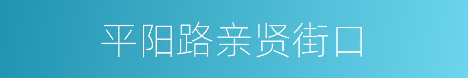 平阳路亲贤街口的同义词