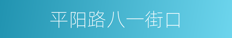 平阳路八一街口的同义词