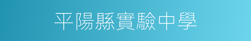 平陽縣實驗中學的同義詞