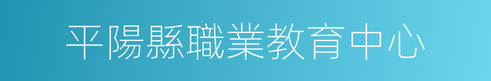 平陽縣職業教育中心的同義詞