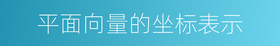 平面向量的坐标表示的同义词