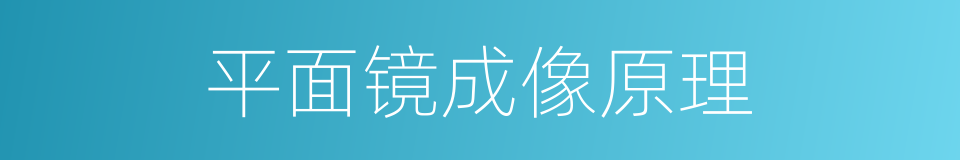 平面镜成像原理的同义词