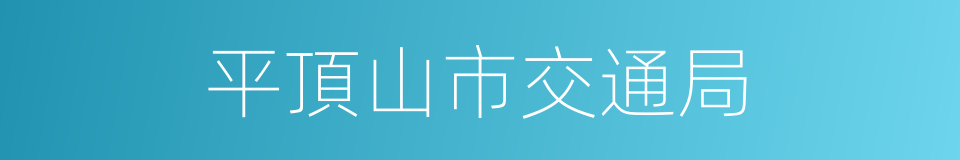 平頂山市交通局的同義詞