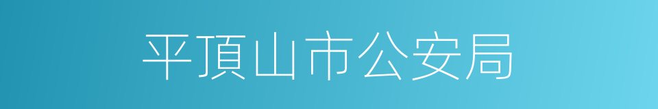 平頂山市公安局的同義詞