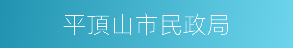 平頂山市民政局的同義詞