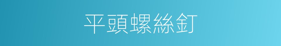 平頭螺絲釘的同義詞