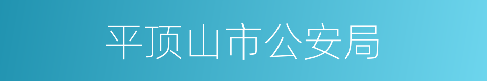 平顶山市公安局的同义词