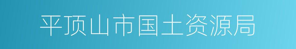 平顶山市国土资源局的同义词