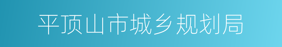 平顶山市城乡规划局的同义词