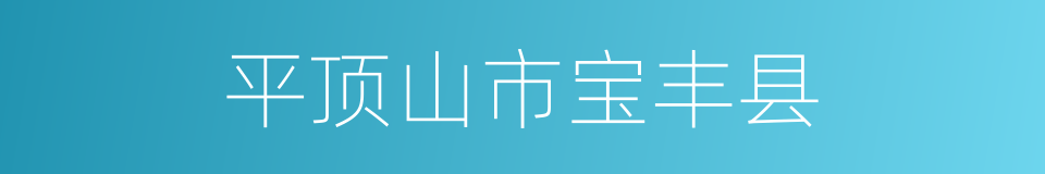 平顶山市宝丰县的同义词