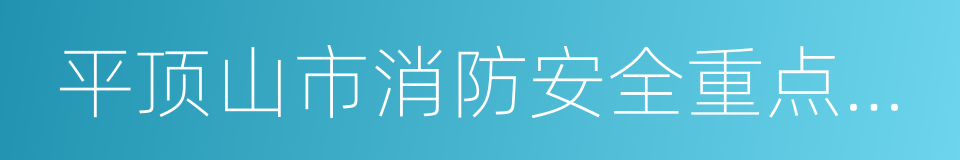 平顶山市消防安全重点单位界定标准的同义词