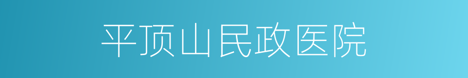 平顶山民政医院的同义词