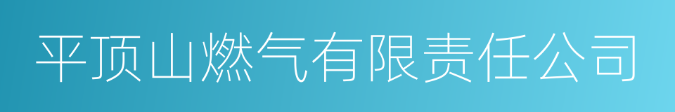 平顶山燃气有限责任公司的同义词