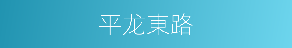 平龙東路的同義詞
