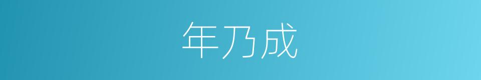 年乃成的同义词