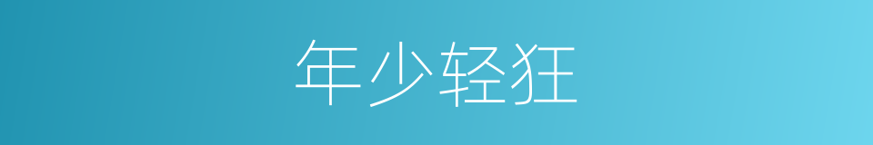 年少轻狂的意思